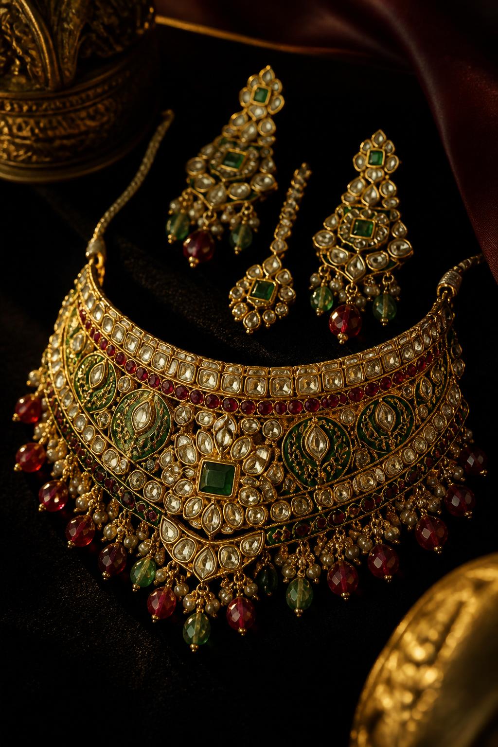 The Bridal Heritage Collection - 22k gold kundan polki set
